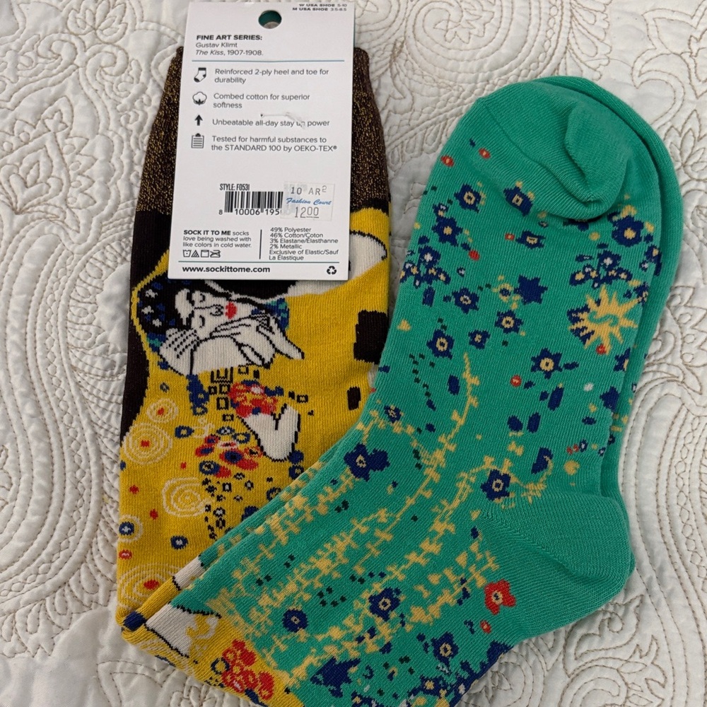 Sock It to Me Knee High Socks - Teal and Yellow - Picture 3 of 4